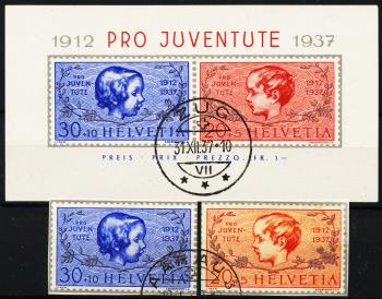 Thumb-1: J83I-J84I - 1937, Anniversary block 25 years of Pro Juventute stamps