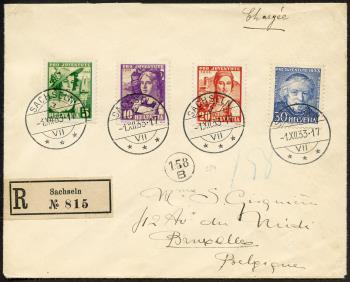 Thumb-1: J65-J68 - 1933, Swiss women's costumes and portrait of G. Girard