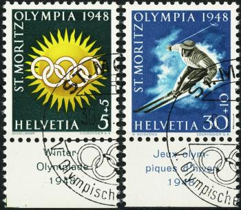 Thumb-1: W25x-W28x - 1948, Special stamps for the Winter Olympics in St. Moritz