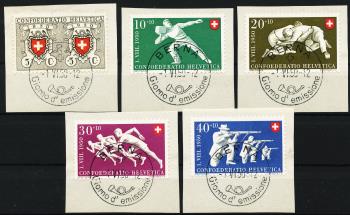 Thumb-1: B46-B50 - 1950, 100 years of the Swiss Post and sports representations