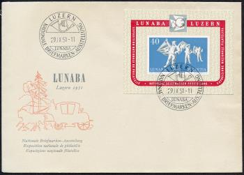 Thumb-1: W32 - 1951, Blocco commemorativo per l'esposizione filatelica nazionale di Lucerna