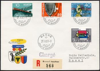 Thumb-1: 328-331 - 1957, Francobolli pubblicitari e commemorativi