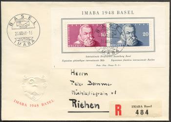 Briefmarken: W31 - 1948 Gedenkblock zur Internationalen Briefmarkenausstellung in Basel
