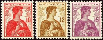 Francobolli: 120-122 - 1909 Busto di Helvetia II