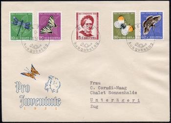 Timbres: J138-J142 - Lettre premier jour, Oblitération PJ allemand