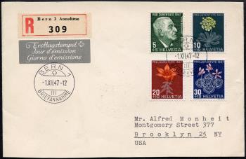 Timbres: J121-J124 - Lettre premier jour, PJ-Oblitération