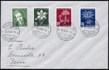 Timbres: J117-J120 - Lettre premier jour, PJ-Oblitération