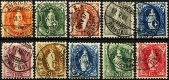 Thumb-1: 66D-75D - 1895-1900, Stehende Helvetia, weisses Papier, 13 Zähne, Kontrollzeichen B