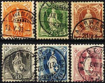 Thumb-1: 66C-71C - 1891, Standing Helvetia, white paper, 13 teeth, control mark A