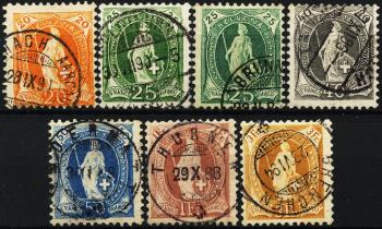 Thumb-1: 66A-72A - 1882, Stehende Helvetia, weisses Papier, 14 Zähne, Kontrollzeichen A