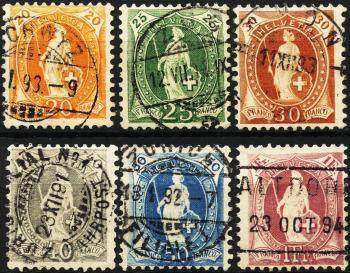 Thumb-1: 66C-71C - 1891, Standing Helvetia, white paper, 13 teeth, control mark A