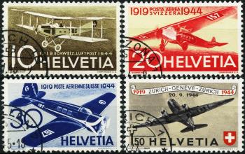 Thumb-1: F37-F40 - 1944, Sonderflugpostmarken 25 Jahre schweizerische Luftpost