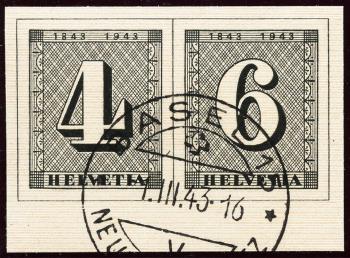 Thumb-1: W12-W13 - 1943, Einzelwerte aus Jubiläumsblock 100 Jahre Schweizerische Postmarken