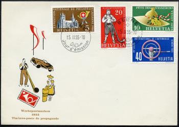 Timbres: 320-323 - Lettre premier jour, Oblitération PJ français