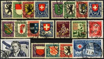 Briefmarken: J29-J48 - Lot, gestempelt