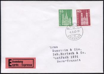 Thumb-2: 355L-360L,363L,367L - 1963, Postgeschichtliche Motive und Baudenkmäler, Leuchtstoffpapier violette Faserung