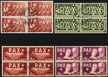 Briefmarken: 262-274 - Viererblöcke, ET-Stempel