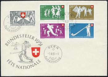 Thumb-1: B51-B55 - 1951, Zurigo: 600 anni nella Confederazione Svizzera e giochi popolari