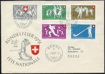 Thumb-1: B51-B55 - 1951, Zurigo: 600 anni nella Confederazione Svizzera e giochi popolari