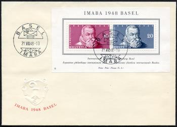 Thumb-1: W31 - 1948, Gedenkblock zur Internationalen Briefmarkenausstellung in Basel