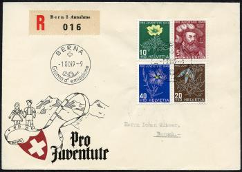 Thumb-1: J129-J132 - 1949, Ritratto di N. Wengis e dipinti di fiori alpini