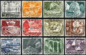 Briefmarken: 297-308 - Serie, ET-Stempel französisch