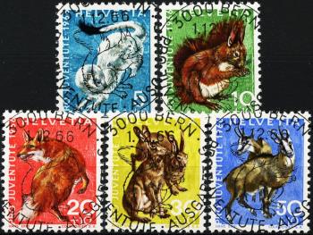 Thumb-1: J215-J219 - 1966, Pro Juventute, Einheimische Wildtiere