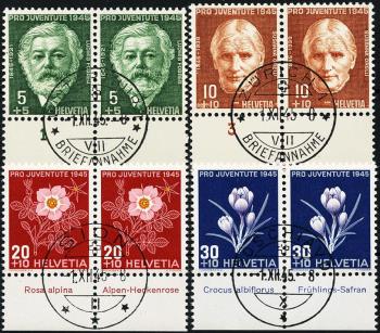 Thumb-1: J113-J116 - 1945, Bildnisse Ludwig Forrers und Susanna Orellis, Alpenblumenbilder