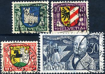 Briefmarken: J53-J56 - 1930 Städtewappen und Bildnis Jeremias Gotthelf