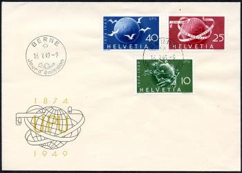 Thumb-1: 294-296 - 1949, 75 anni dell'Unione Postale Universale