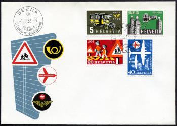 Thumb-1: 324-327 - 1956, Francobolli pubblicitari e commemorativi