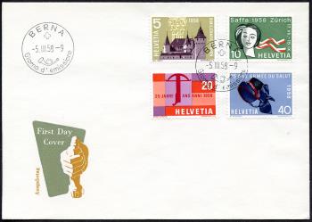 Thumb-1: 334-337 - 1958, Timbres publicitaires et commémoratifs