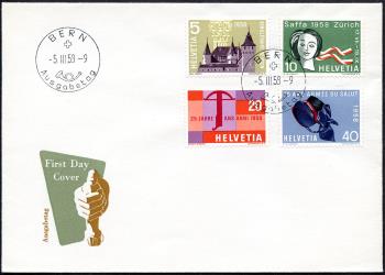 Thumb-3: 334-337 - 1958, Timbres publicitaires et commémoratifs