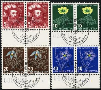 Thumb-1: J129-J132 - 1949, Ritratto di N. Wengis e dipinti di fiori alpini