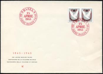 Thumb-1: W22 - 1945, Einzelwert aus Jubiläumsblock 100 Jahre Basler Taube