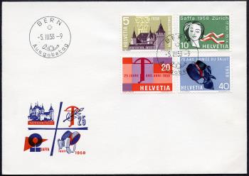 Briefmarken: 334-337 - Ersttagsbrief, ET-Stempel F, D, I