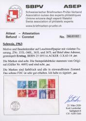 Thumb-2: 355L-360L,363L,367L - 1963, Postgeschichtliche Motive und Baudenkmäler, Leuchtstoffpapier violette Faserung