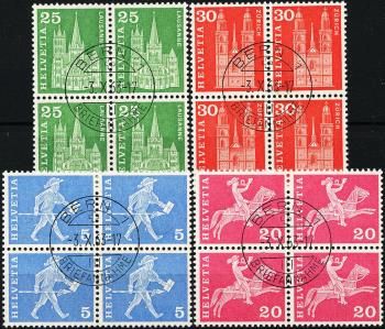 Thumb-2: 355L-360L,363L,367L - 1963, Postgeschichtliche Motive und Baudenkmäler, Leuchtstoffpapier violette Faserung