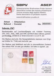 Thumb-2: 362L,364L,368L-369L - 1967, Motifs d'histoire postale et monuments architecturaux, papier fluorescent à fibres violettes