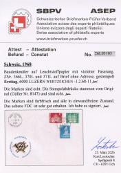 Thumb-2: 366L,370L-371L - 1968, Postgeschichtliche Motive und Baudenkmäler, Leuchtstoffpapier violette Faserung