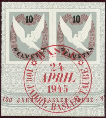 Thumb-1: W22 - 1945, Einzelwerte aus Jubiläumsblock 100 Jahre Basler Taube
