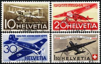 Thumb-1: F37-F40 - 1944, Sonderflugpostmarken 25 Jahre schweizerische Luftpost