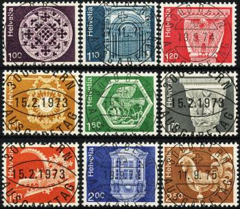 Briefmarken: 534-542 - Serie, ET-Stempel