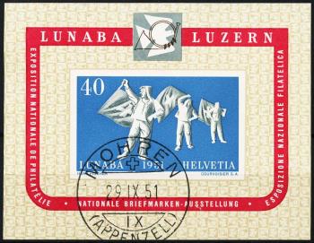 Thumb-1: W32 - 1951, Blocco commemorativo per la mostra filatelica nazionale di Lucerna