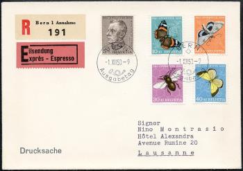 Thumb-1: J133-J137 - 1950, Ritratto di T. Sprecher von Bernegg e immagini di insetti