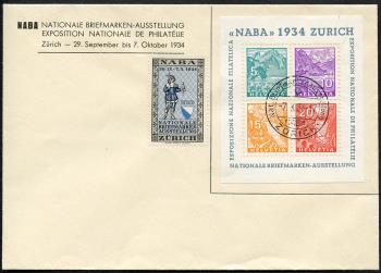 Thumb-1: W1 - 1934, Bloc commémoratif de l'Exposition nationale de timbres de Zurich