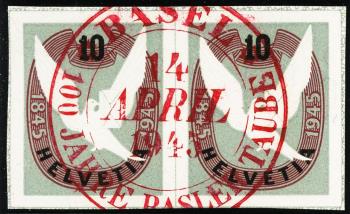 Thumb-1: W22 - 1945, Valeur unitaire du bloc commémoratif du 100e anniversaire de la Colombe de Bâle