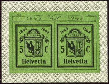Thumb-1: W17L-W17R - 1943, Einzelwerte aus Gedenkblock zur Nationalen Briefmarkenausstellung in Genf