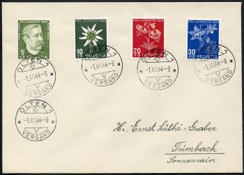 Thumb-1: J109-J112 - 1944, Portrait de Numa Droz et peintures de fleurs alpines