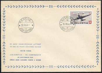 Thumb-1: SF44.1g - 1944, Francobolli speciali per la posta aerea in occasione del 25° anniversario della posta aerea svizzera.